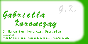 gabriella koronczay business card